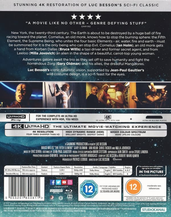 Det femte elementet (Ej svensk text) (4K Ultra HD + Blu-ray)