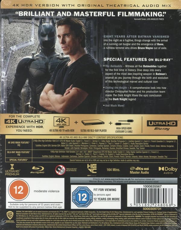 Batman / The Dark Knight Rises - Ltd Steelbook (4K Ultra HD + 2 Blu-ray)