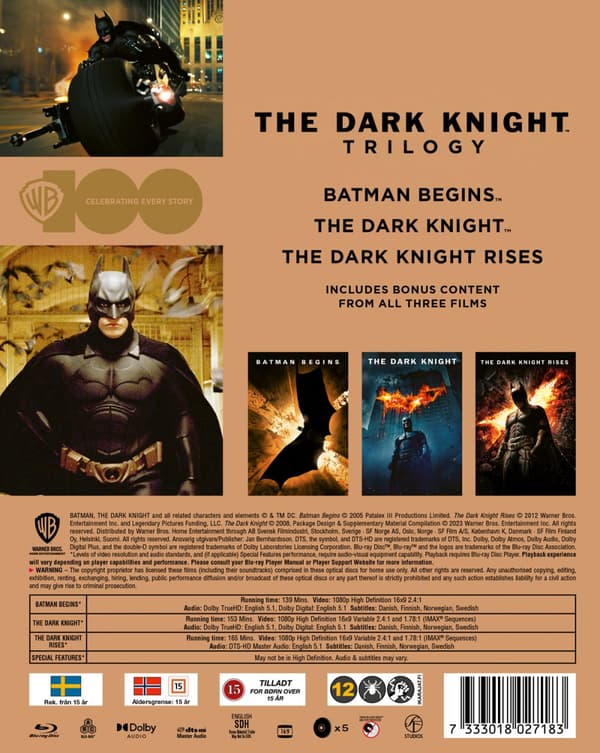 Warner 100: The Dark Knight Trilogy (Ltd) (3 Blu-ray)