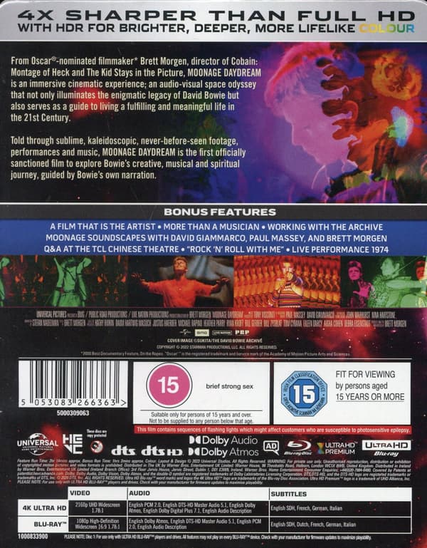 Moonage Daydream / LtdSteelbook (Ej svensk text) (4K Ultra HD)