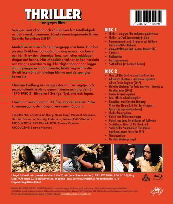 Thriller: En grym film - Digitalt restaurerad (2 Blu-ray)