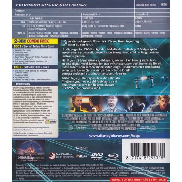 Tron Legacy Blu-Ray (Brugt)