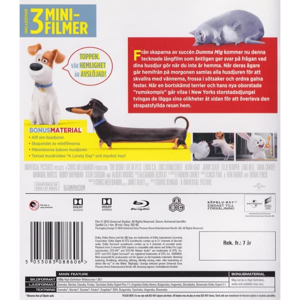 Husdjurens Hemliga Liv Blu-Ray (Brugt)