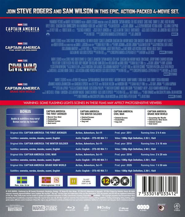Captain America 1-4 (4 Blu-ray)