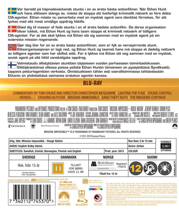 Mission: Impossible 5 / Rogue nation (Blu-ray)