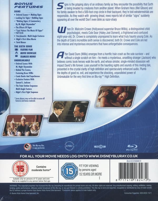 M Night Shyamalan Collection (3 Blu-ray)