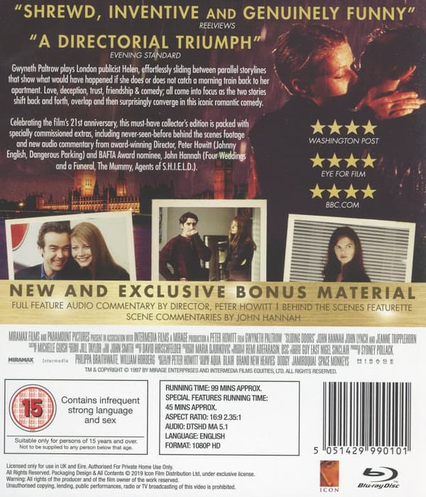 Sliding Doors (Ej svensk text) (Blu-ray)