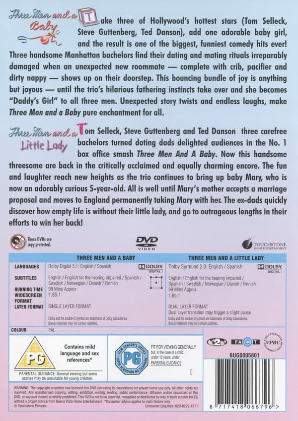 Tre män och en baby 1+2 (2 DVD)