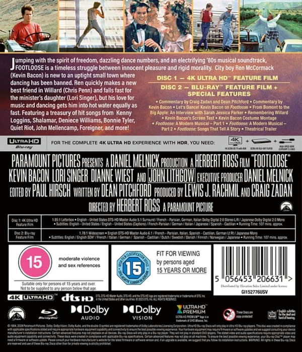Footloose (ej svensk text) (4K Ultra HD + Blu-ray)