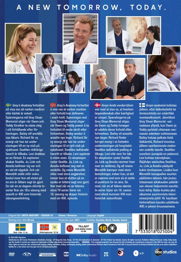 Grey's Anatomy / Säsong 18 (5 DVD)
