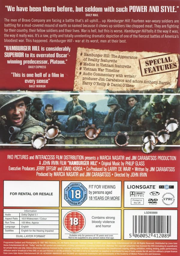 Hamburger Hill (Ej svensk text) (DVD)