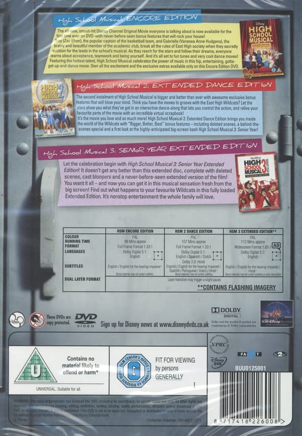 High school musical 1-3 (Ej svensk text) (3 DVD)