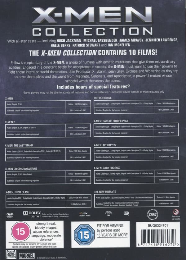 X-Men 1-10 Movie Collection (10 DVD)
