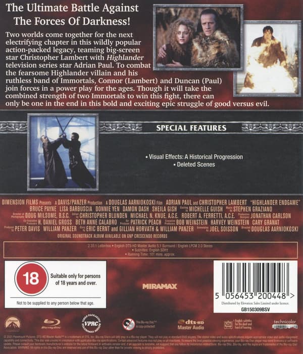 Highlander Iv: Endgame (Blu-ray)