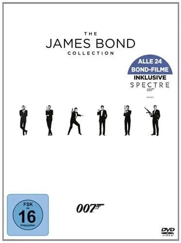 BOND 007 24-MOVIE-COLLECTION (DVD) 2016 24 Disc GERMAN IMPORT Region 2 (Brand New)