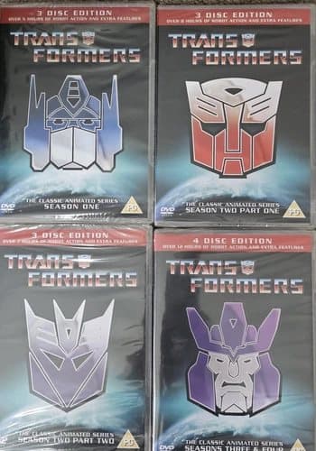 TRANSFORMERS 1-4 Complete Collection 1 2 3 & 4 Animated Cartoon Region 2 (Brand New)