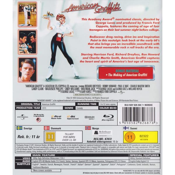 American Graffiti Blu-Ray (Brukt)