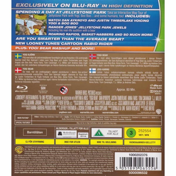 Yogi Bear Blu-Ray (Brugt)