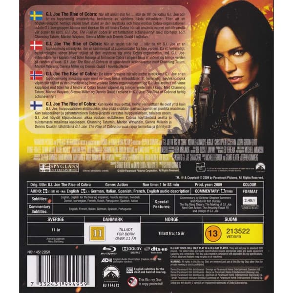 GI Joe The Rise of Cobra Blu-Ray (Käytetty)