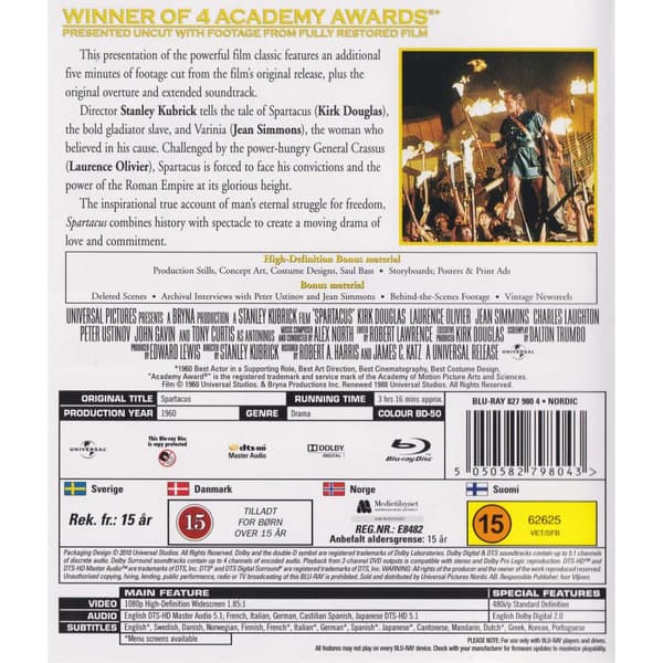 Spartacus Blu-Ray (Begagnad)