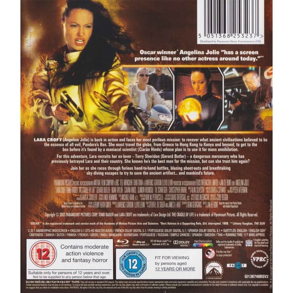 Lara Croft Tomb Raider The Cradle of Life Blu-Ray (Begagnad)