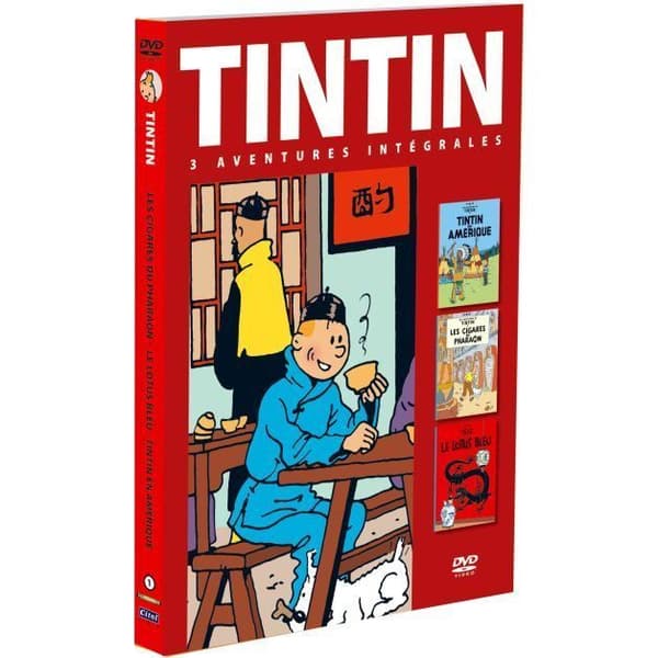 Tintin - 3 äventyr - Vol. 1: The Cigars of Pharaoh + The Blue Lotus + Tintin in America (Täckningen kan variera)