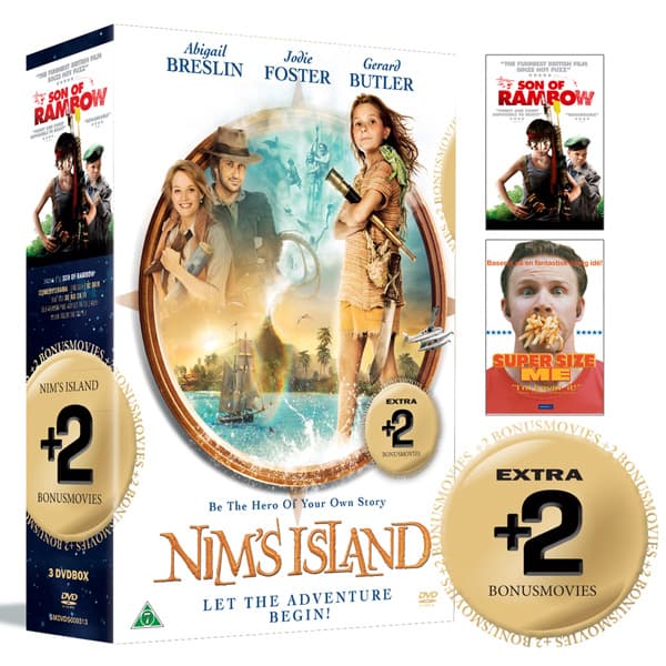Nim och den hemliga ön + 2 Bonusfilmer / Box (3 DVD)