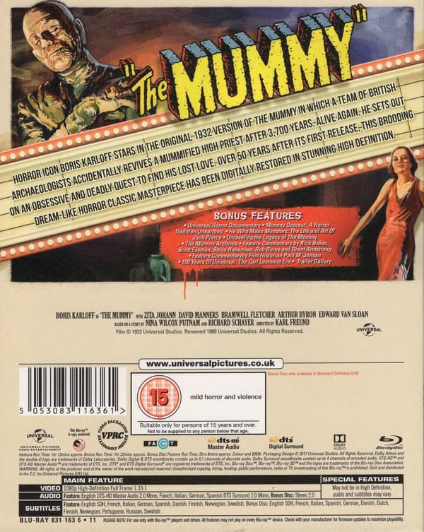 Mumien vaknar (1932) (Blu-ray + DVD)