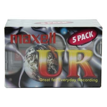 Paket med 5 Maxell 90 minuters ljudkassetter - Normal typ/ferric position (typ I)