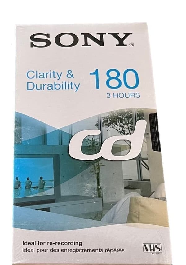 VHS Videoband Sony CD-180 3 timmar Videokassett