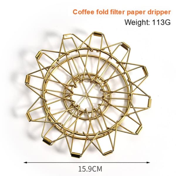 15,9cm diameter bärbar hopfällbar kaffefilterhållare i rostfritt stål, hållbar och säker att använda, för hem, café och restaurang