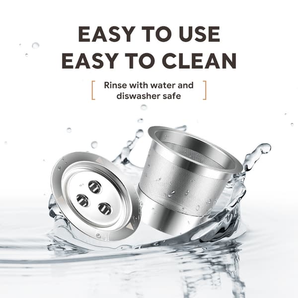INF K Cups Gjenbrukbare kaffeputer for Ninja Dual Brew kaffemaskin white spoon