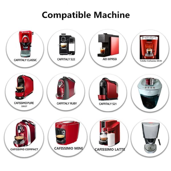 INF Kaffekapslar Cafissimo Kapslar Påfyllningsbara kaffekapslar Hållare Filter Silver