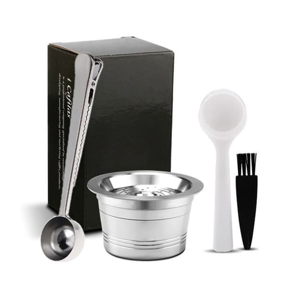 INF Kaffekapslar Cafissimo Kapslar Påfyllningsbara kaffekapslar Hållare Filter Silver