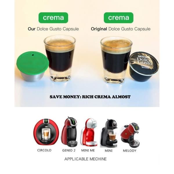 Återanvändbar kapsel - Dolce Gusto - Rostfritt stål - Kompatibel - Påfyllningsbar - Metall
