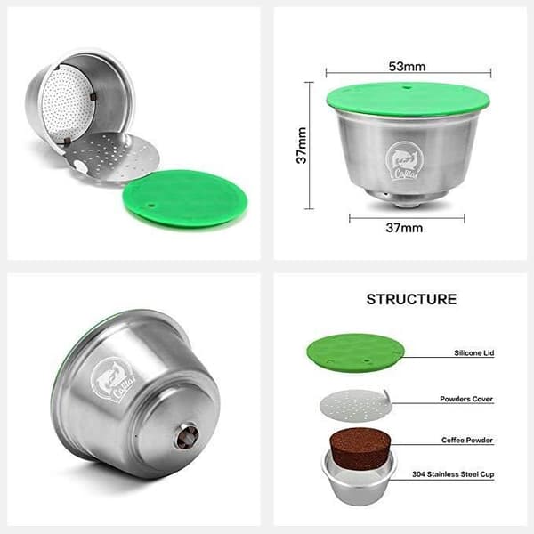Återanvändbar kapsel - Dolce Gusto - Rostfritt stål - Kompatibel - Påfyllningsbar - Metall