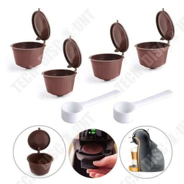 TD® 4 delar återanvändbara kaffekapselfilter Kompatibla Espresso Dolce Gusto Nescafé / Brun