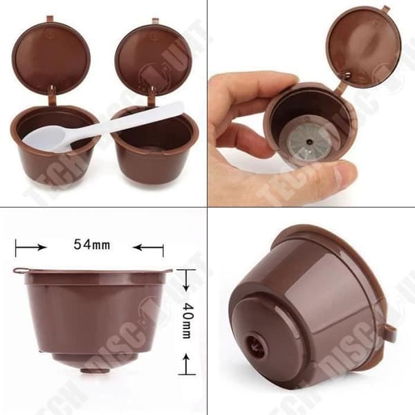 TD® 4 delar återanvändbara kaffekapselfilter Kompatibla Espresso Dolce Gusto Nescafé / Brun