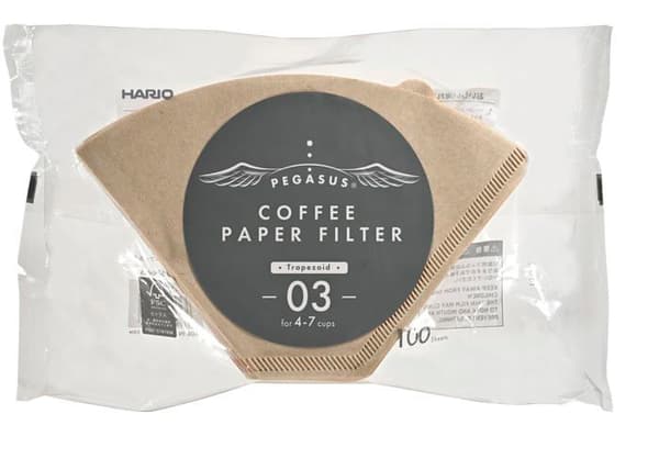 Engångs kaffefilter Hario - 2502010065 - Bruna Pappersfilter PEGASUS 03 - 100 stycken
