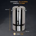 Miniatyrbild 4 av 4: Perkolator 15 Liter - L2G - Kromat Stål - Droppfri Krane - Nivåindikator - 100 Koppar