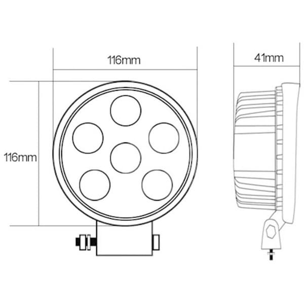 SecoRüt Arbetsbelysning 12 V, 24 V 18 Watt 95005 Närfältsbelysning Bredd (B x H x D) 110 x 116 x 41 mm 950 lm 6000 K