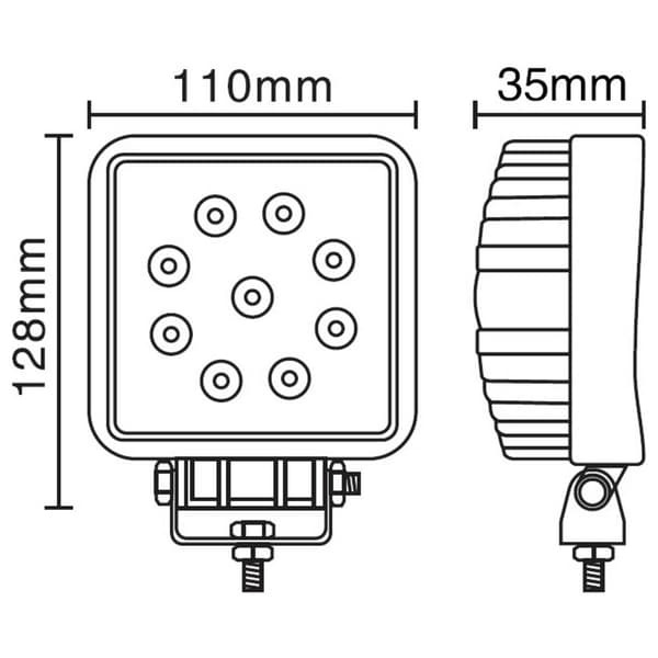 Berger & Schröter Arbetsbelysning 12 V, 24 V 20214 Närfältsbelysning Bredd (B x H x D) 110 x 110 x 63 mm 1890 lm 6000 K