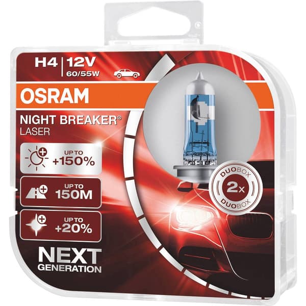 OSRAM 64193NL-HCB Halogenlampa Night Breaker® Laser Next Generation H4 60/55 W 12 V