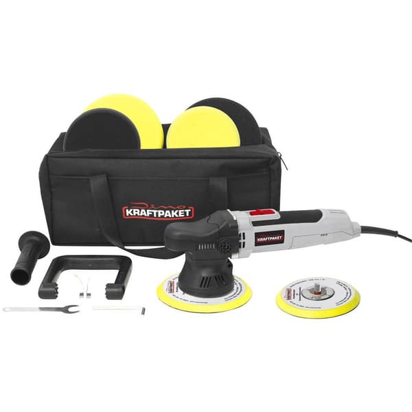 Dino KRAFTPAKET Exzenterpoliermaschine 230 V 650 W 1600 - 6400 U/min 125/150 mm 9mm Hub 640296 Polermaskin excenter 230