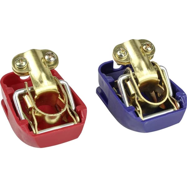 Calima 46007 Batterie Schnellverbinder Batteri-snabbanslutning Minuspol, Pluspol Fjäderklämma 1 par
