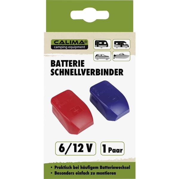Calima 46007 Batterie Schnellverbinder Batteri-snabbanslutning Minuspol, Pluspol Fjäderklämma 1 par