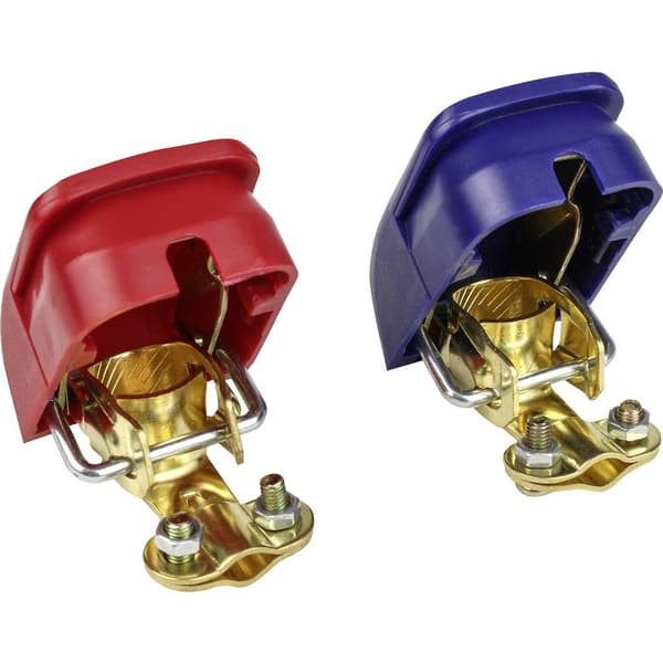 Calima 46007 Batterie Schnellverbinder Batteri-snabbanslutning Minuspol, Pluspol Fjäderklämma 1 par