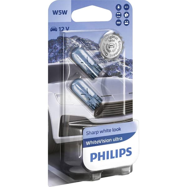 Philips Automotive 12961WVUB2 Signallampa WhiteVision Ultra W5W 5 W 12 V