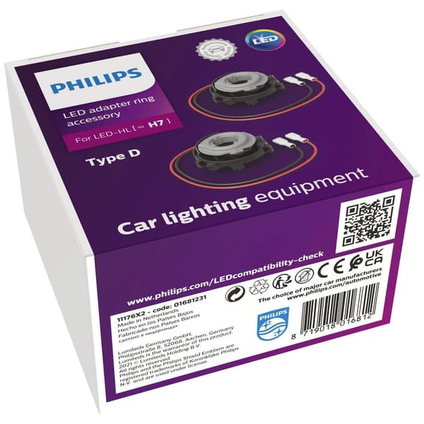 Philips Automotive Bil lampsockel 11176X2 Sockel PX26d Konstruktion (Bilbelysning) H7
