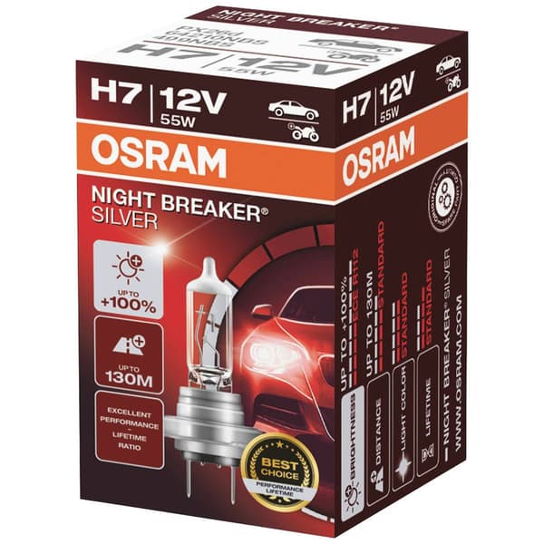 OSRAM 64210NBS Halogenlampa Night Breaker® Silver H7 55 W 12 V
